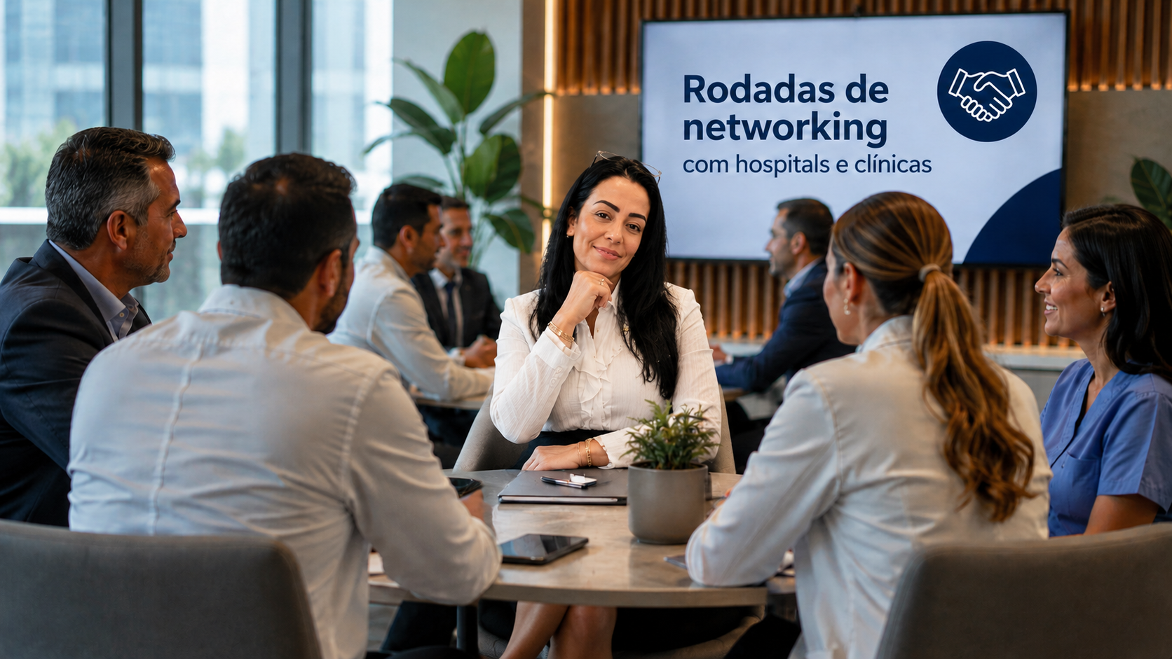 Rodadas de networking com hospitais e clínicas